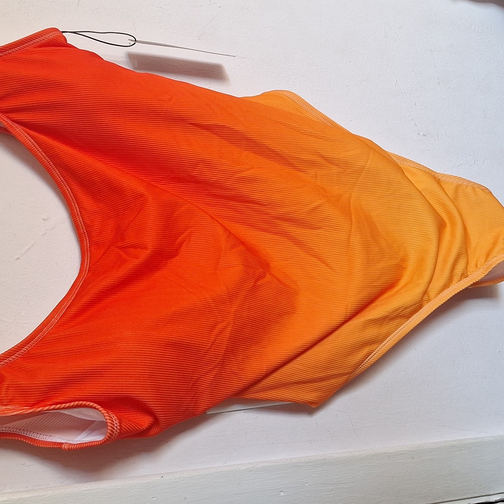 Lillian Ombre 1 Piece Swimsuit - Orange/combo - 1X - Picture 8 of 12